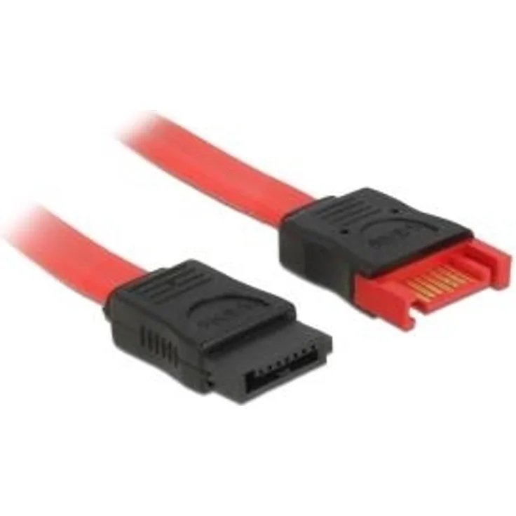 DeLOCK - SATA-Verlängerungskabel - Serial ATA 150/300/600 - 7-poliges SATA (M) - 7-poliges SATA (W) - 20cm - Rot (83952)