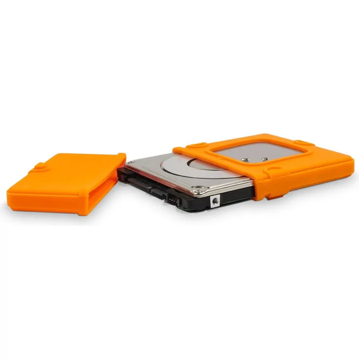 FANTEC Silikonschutzhülle (Protection Sleeve für 6,35 cm (2,5 Zoll) Festplatten und SSDs, absorbiert Gerätevibrationen, dämpft Stöße und Erschütterungen) orange