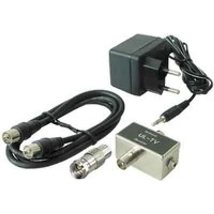 Transmedia FZDVBPL DVB-T Antennen Power Set für Receiver ohne 5V Einspeisung/Netzteil/DC-Einspeiseweiche/IEC-Anschlußkabel/IEC/F-Adapter