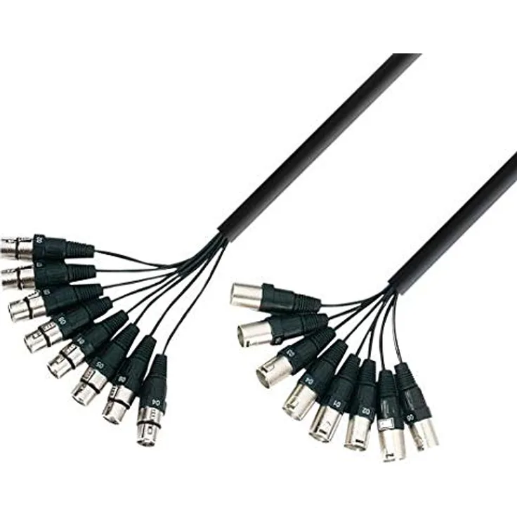 Adam Hall Cables K3L8MF0300 3 Star Serie Multicore-Kabel (8x XLR male auf 8x XLR female, 3m)