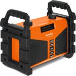 TechniSat DIGITRADIO 230 OD Baustellenradio mit Bluetooth, LCD-Display, geeignet für Outdoor, spritzwassergeschützt, orange