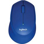 Logitech M330 Silent Plus Kabellose Maus, 2.4 GHz Verbindung via Nano USB-Empfänger, 1000 DPI Optischer Sensor, 24-Monate Akkulaufzeit, 3 Tasten, PC-Mac - blau, Englische Verpackung