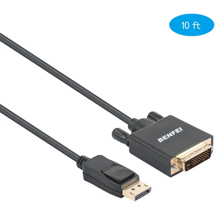 benfei DisplayPort zu DVI DVI-D Single Link 1,8 m Kabel, Display Port auf DVI Adapter Stecker auf Stecker vergoldet Kordel für Lenovo, Dell, HP, Asus und andere Bran - Preisvergleich