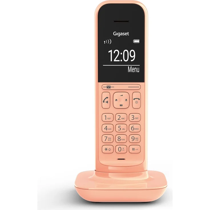 Gigaset CL390HX Universal Mobilteil, Design Telefon, geeignet für FRITZ!Box und HD Voice Freisprechfunktion, schnurloses DECT Telefon mit großem Grafik Display, Cantaloupe, VoIP-Telefon, orange – Bild 1