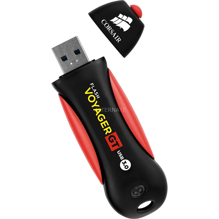 Corsair Flash Voyager GT, 1TB USB 3.0 Speicherstick (leistungsstark mit USB 3.0 oder USB 2.0, robustes Gummigehäuse, wasserabweisend, stoßfest) Schwarz-Rot