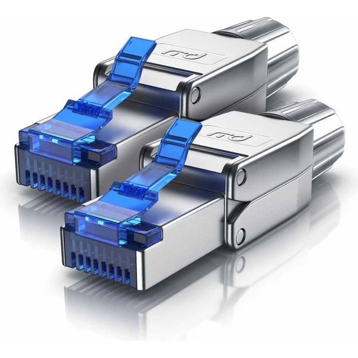 Primewire CAT.8 Netzwerkstecker für Gigabit Ethernet LAN Kabel »RJ45 Stecker werkzeuglose Montage«