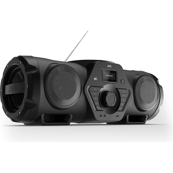 JVC Boomblaster RV-NB300DAB, 2 x 30 Watt, DAB+, UKW, Bluetooth, CD, USB, Line-In, Gitarren- & Mikrofoneingang, Fernbedienung – Bild 4