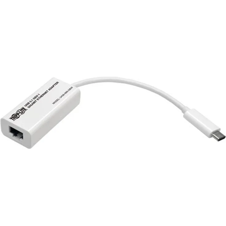 Tripp Lite U436-06N-GBW USB-C-auf-Gigabit-Netzwerkadapter, Thunderbolt 3-Kompatibilität – weiß