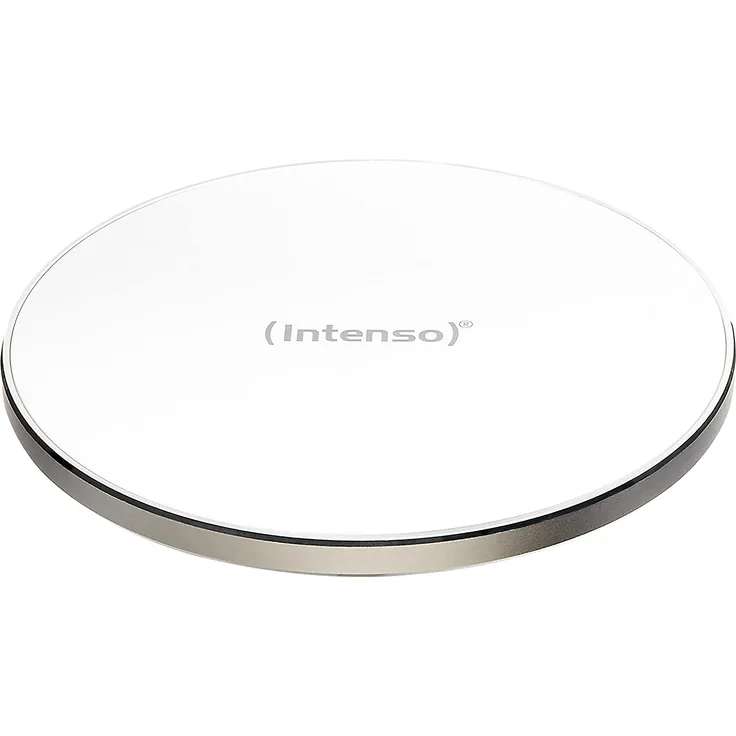 Intenso WA1 Wireless Charger Ladegerät Induktive Ladestation, Qi Ladestation, 10 W, weiß (mit Schnellladeadapter)