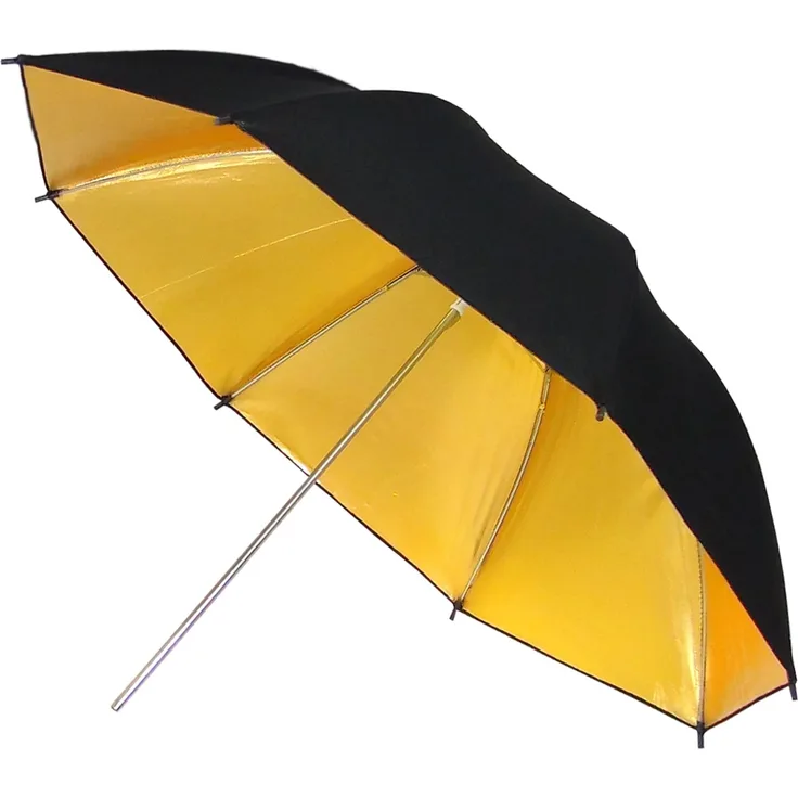DYNASUN Studio Schirm Softbox PRO UR02 Gold-Schwarz 84cm Studioschirm Reflektorschirm Studioleuchte