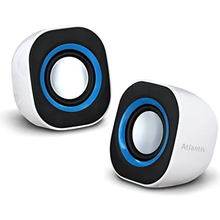 Atlantis Land SoundPower 410 5W Schwarz, Blau, Weiß - Lautsprecher (1-Weg, 2.0 Kanäle, Verkabelt, 5 W, 60-2000 Hz, Schwarz, Blau, Weiß)