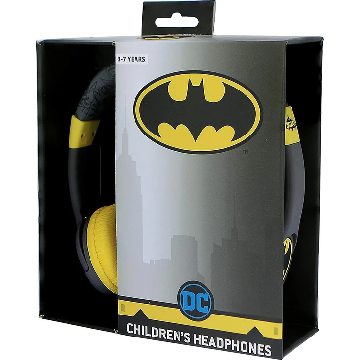 OTL Batman Caped Crusador Junior On-Ear-Kopfhörer, geeignet für Kinder, grau, gelb – Bild 4