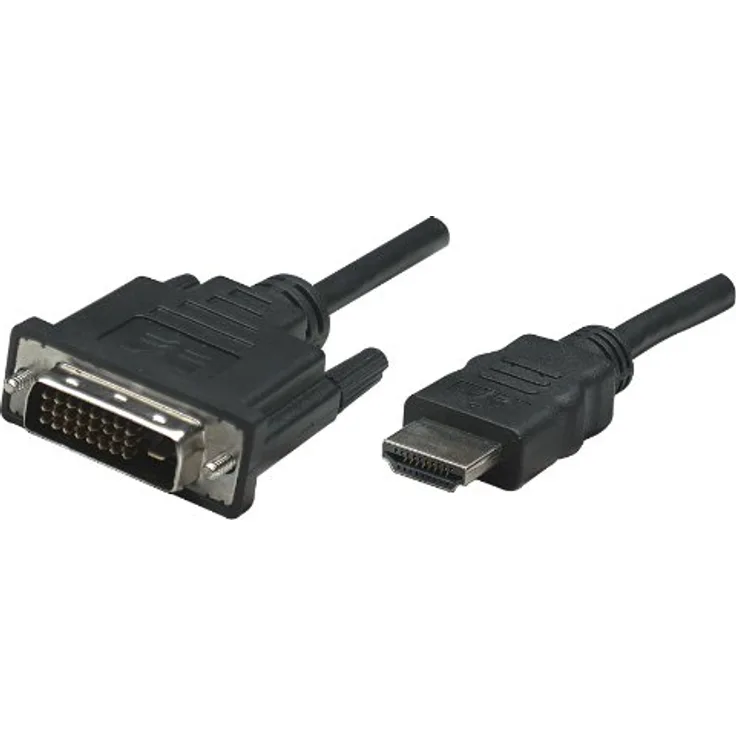 Manhattan - Videokabel - Dual Link - HDMI / DVI - HDMI, 19-polig (M) - DVI-D (M) - 1,8m - abgeschirmt - Schwarz (372503)