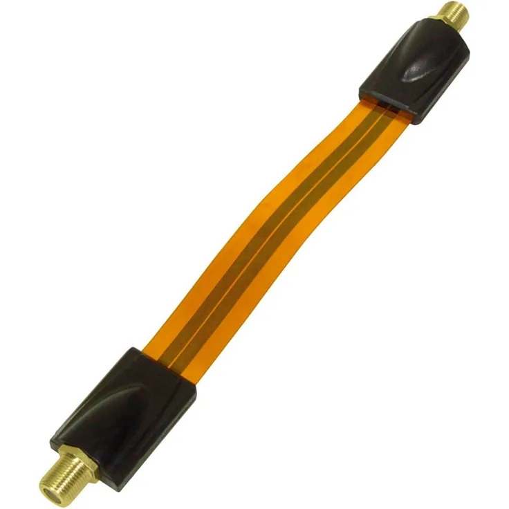 Transmedia 25cm Fensterdurchführung für SAT Kabel F-Kupplung extrem flach, orange, 1