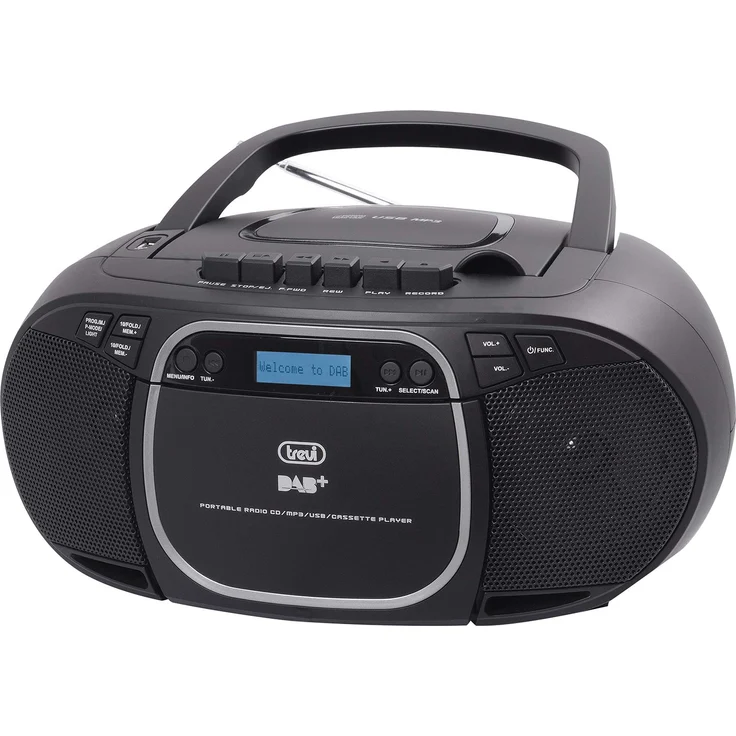 Trevi CMP 576 DAB Stereo tragbar mit Digitalempfänger DAB / DAB+ / FM mit RDS, Mp3, CD, USB, AUX-IN, Dot Matrix-Display, Speicherstationen – Bild 1