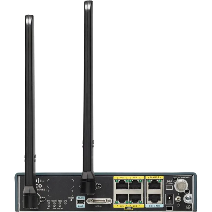 Cisco 819 4G LTE M2M Gateway - Router - WWAN - 4-Port-Switch Verizon Wireless, AT&T, Sprint