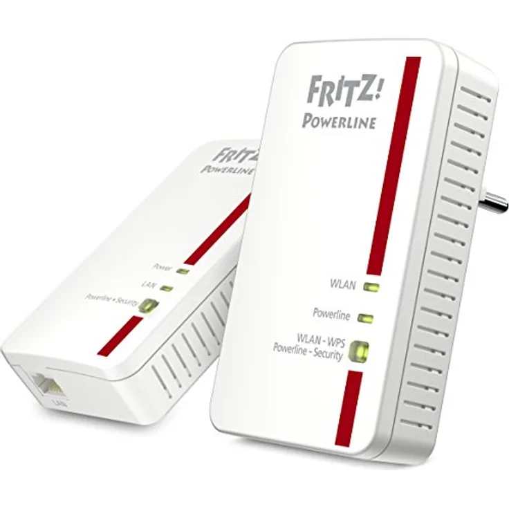 AVM FRITZ!Powerline 1240E-1000E WLAN Set (1200 Mbit/s, WLAN-Access Point, ideal für Media-Streaming oder NAS-Anbindungen, deutschsprachige Version) weiß