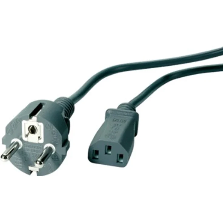 Vivanco Kaltgeräteanschlusskabel Schuko-Stecker - 3 pol. IEC-Stecker 1.8m grau