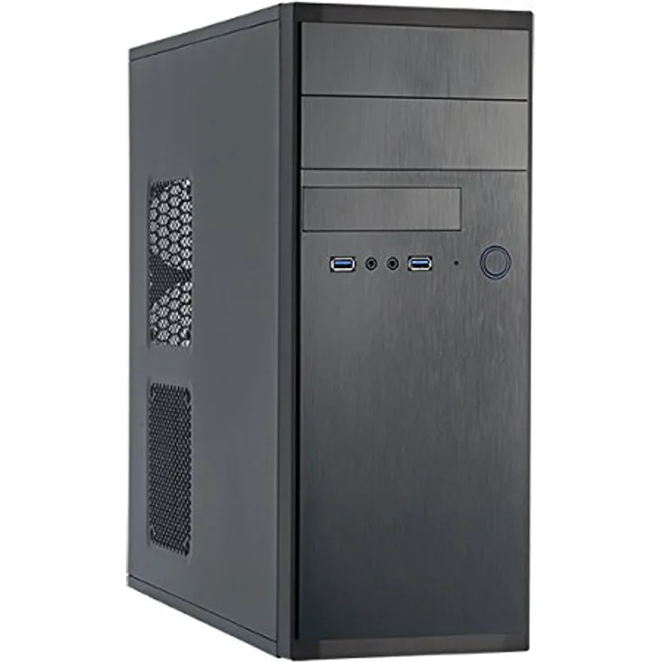 Chieftec HQ-01B Midi-Tower schwarz, PC-Gehäuse, ATX, Micro-ATX, für Haus/Büro, 0,6 mm