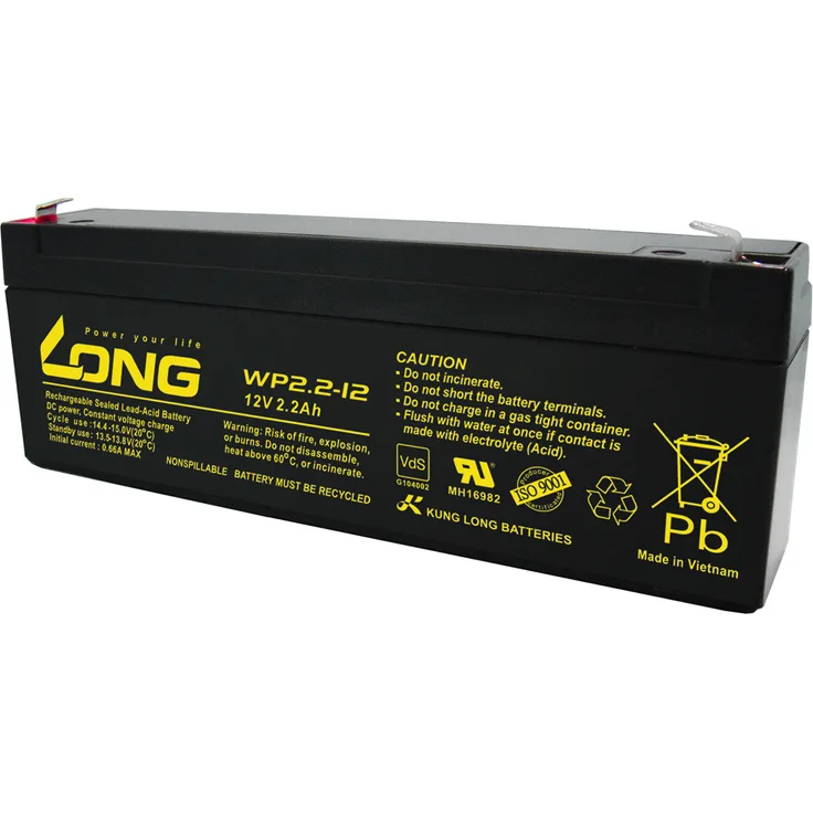 Kung Long WP2.2-12 12V 2,2Ah AGM Blei Batterie wartungsfrei VdS battery