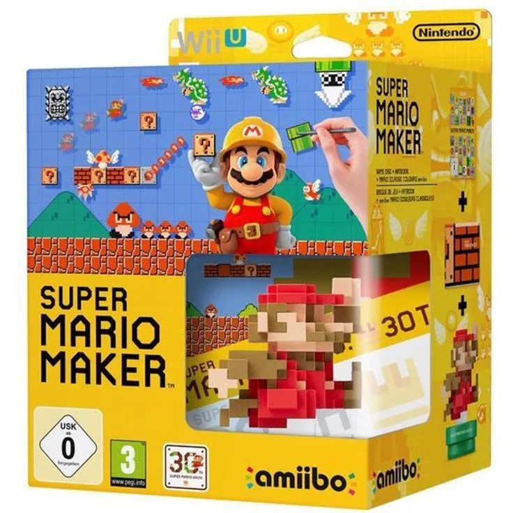 Super Mario Maker + Artbook + amiibo-Figur Mario (Wii U)