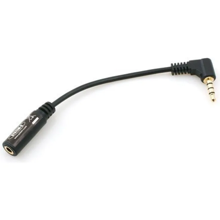 SYSTEM-S Klinken Kabel 4 Polig 3, 5 mm Winkel Stecker zu Buchse 10 cm