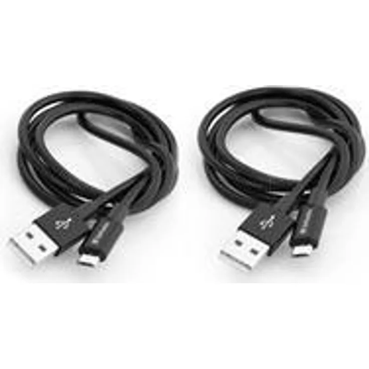 Verbatim Sync and Charge - USB-Kabel - USB (M) bis Micro-USB Typ B (M) - 1,0m - Schwarz (Packung mit 2) (48874)