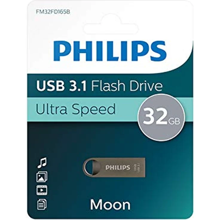 Philips USB Flash Drive Moon Edition 32 GB, USB3.1, Aluminium – Bild 1