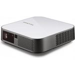 Viewsonic M2E Mini-Beamer, LCD, Full HD (1920 x 1080), Kontrast 300000:1, 1000 ANSI-Lumen, Bildverhältnis 16:9, Bluetooth, WLAN, silber/schwarz