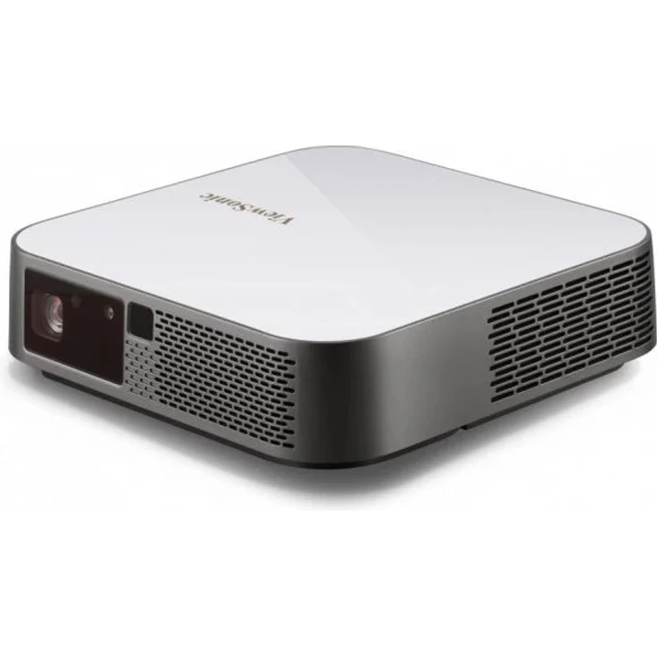 Viewsonic M2E Mini-Beamer, LCD, Full HD (1920 x 1080), Kontrast 300000:1, 1000 ANSI-Lumen, Bildverhältnis 16:9, Bluetooth, WLAN, silber/schwarz – Bild 1