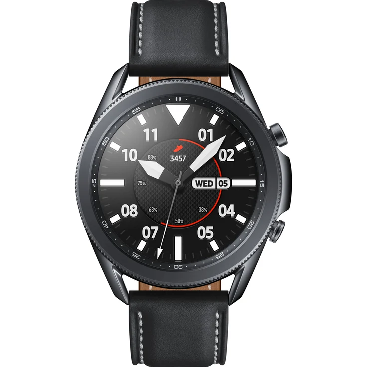 Samsung Galaxy Watch 3 LTE Smartwatch GPS, Damen, 45mm, Lederarmband, Mystic Black Smartwatch – Bild 2