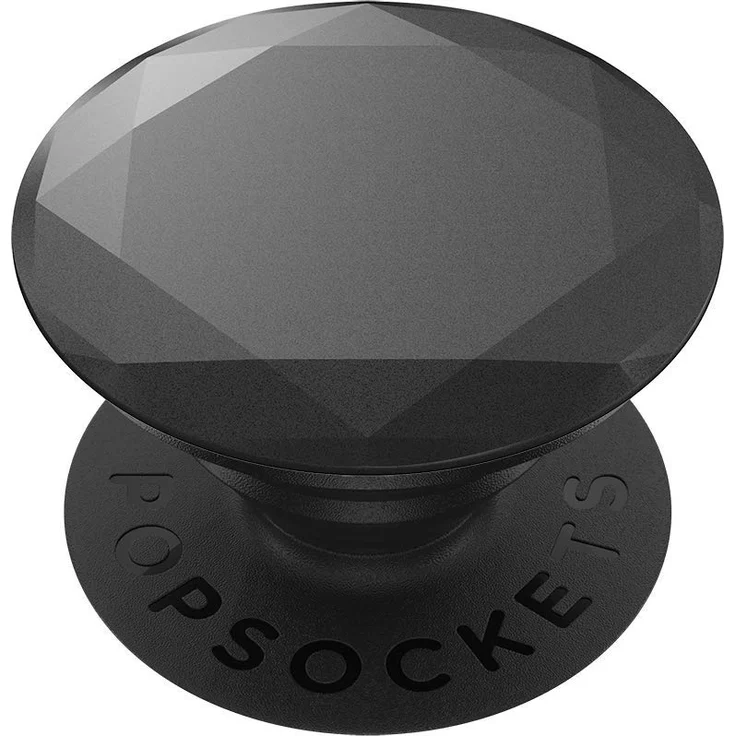 PopSockets PopGrip - Ausziehbarer Sockel und Griff für Smartphones und Tablets mit einem Austauschbarem Top - Metallic Diamond Black – Bild 1