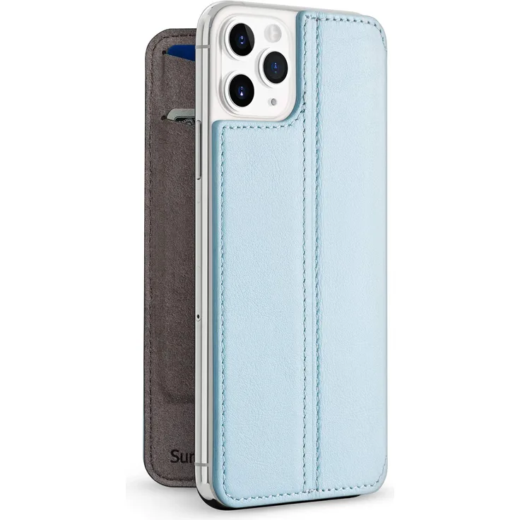 Twelve South SurfacePad for iPhone 11 Pro Max | Ultra-Slim Luxury Napa Leather Cover + Display Stand with Sleep-Wake (Slate)