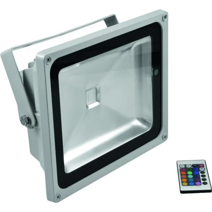 Eurolite LED IP FL-50 COB RGB 120° FB | Outdoor-Scheinwerfer (IP65) mit 50-W-COB-LED (RGB) & IR-Fernbedienung | Ideale LED-Leuchte für die Außen- oder Innenbeleuchtung