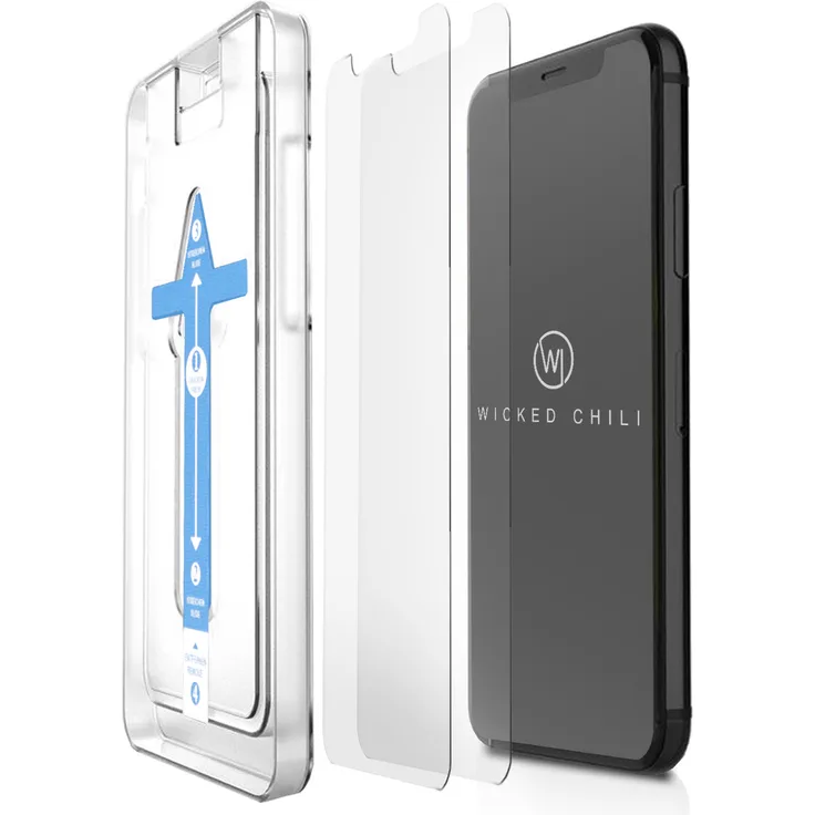 Wicked Chili 2X Panzerglas kompatibel mit Apple iPhone 11 Pro Max - XS Max (6.5 Zoll) Schablone zur Positionierung, Schutzfolie, Panzerfolie, Displayschutz, Schutzglas, Handy-Hülle kompatible Folie