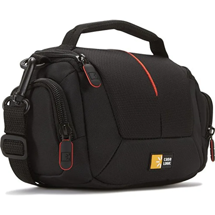 Case Logic DCB305K Camcorder Kit Bag Kameratasche mit Schultergurt und flexibler Inneneinteilung schwarz/rot