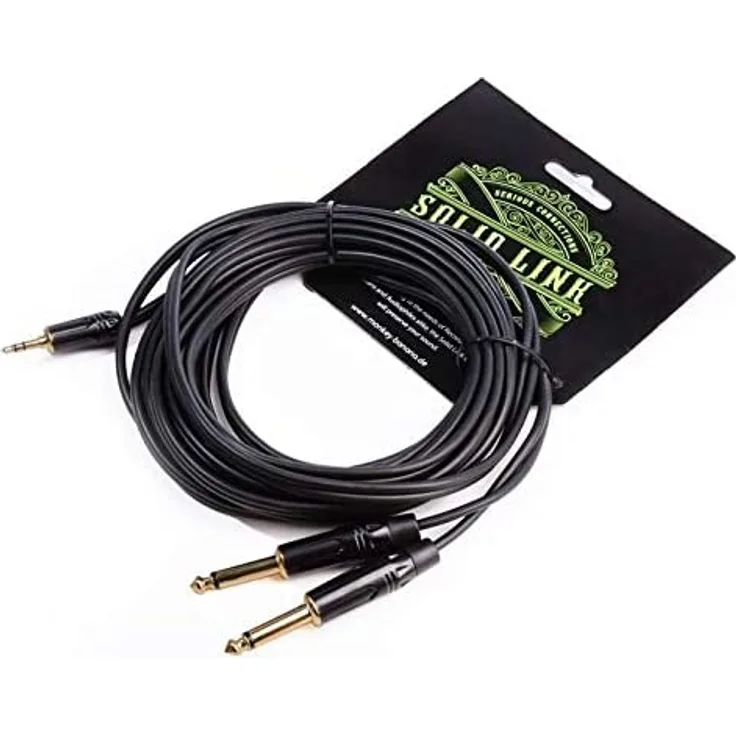 Monkey Banana Solid Link Kabel 2x6.3 mono-3.5 stereo-500cm