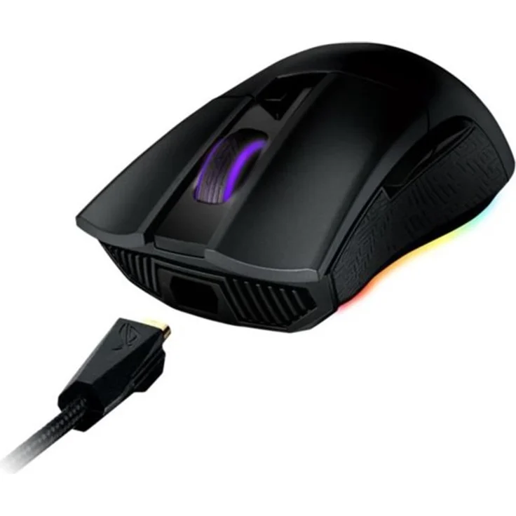 Asus ROG Gladius 2 Origin Gaming Maus (12000 DPI, Aura Sync RGB Unterstützung, ergonomisches Design) stahlgrau – Bild 2