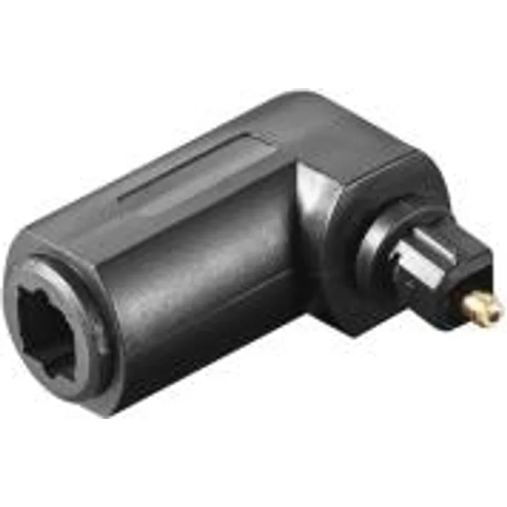 Optischer Audioadapter-LWL Lichtwellenleiteradapter - Toslink Buchse an Stecker gewinkelt - SCHWARZ