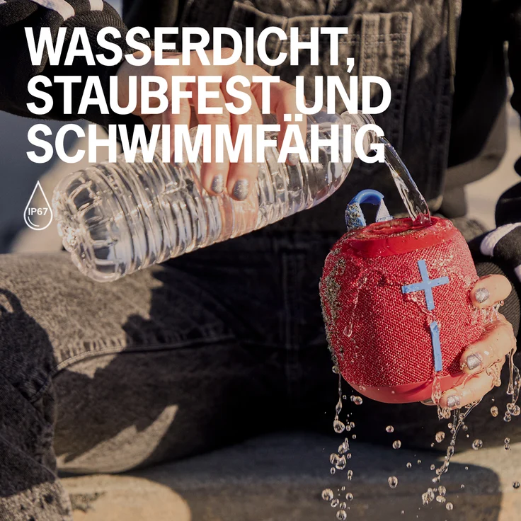 Ultimate Ears Wonderboom 2 Tragbarer Bluetooth-Lautsprecher, 360° Sound, Wasserdicht & Staubdicht, Outdoor-Modus, Verbinden Sie 2 Lautsprecher für Stereo-Sound, 13-Stunden Akkulaufzeit - schwarz – Bild 11