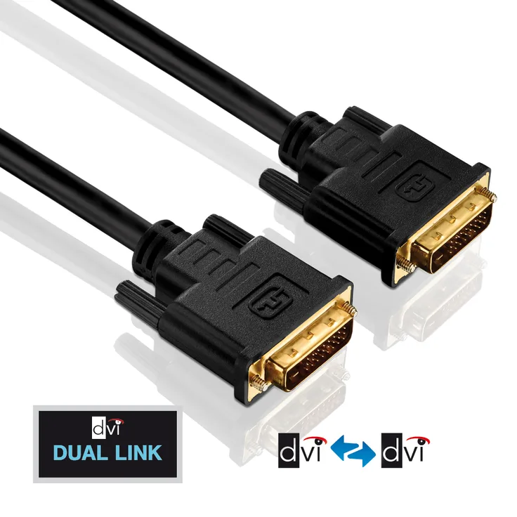 PureLink PI4200-100 Dual Link DVI Verbindungskabel (WUXGA (1920x1200)), DVI-D Stecker (24+1) auf DVI-D Stecker (24+1), zertifiziert, 10,0m, schwarz