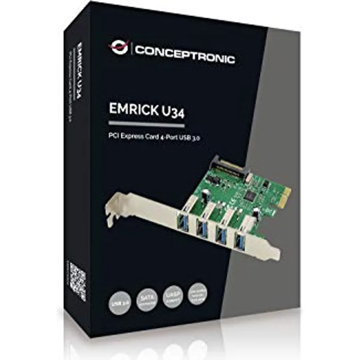 Conceptronic Emrick U34, 4-Port USB 3.0 PCI Express Card