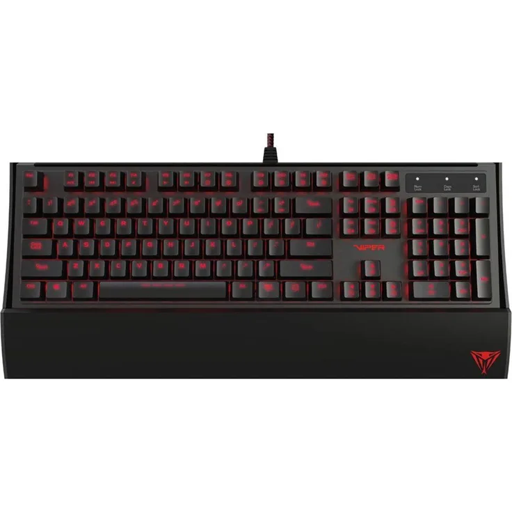 Patriot Viper V760 Mechanische Gaming Tastatur, RGB-Beleuchtung, braune Schalter Brown Switches (Kailh), 104 programmierbare Tasten, 6 Multimedia Tasten, Handballenauflage, DE-Layout (QWERTZ)