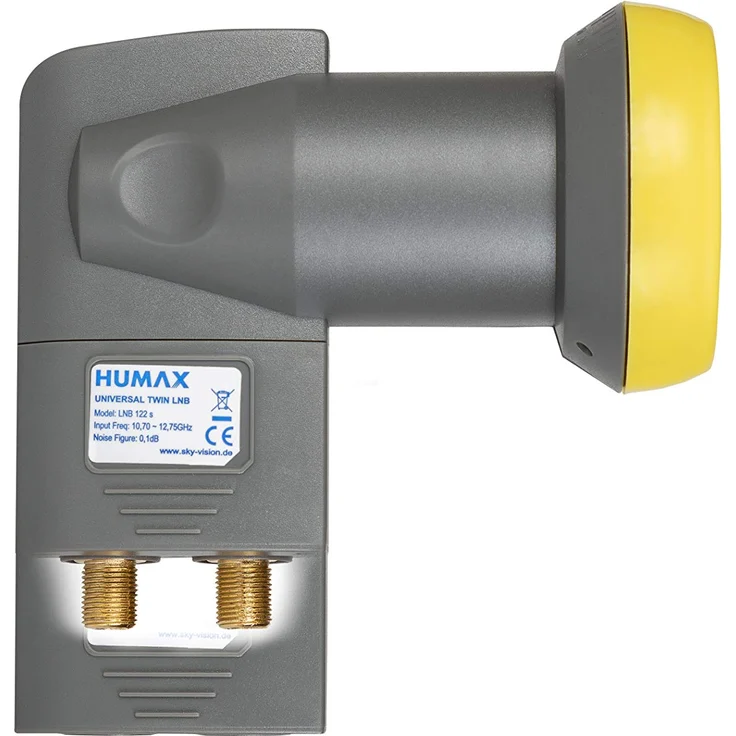 Humax Digital Gold Twin LNB 122-B, digitales Satelliten universal LNB mit LTE-Filter für 2 Teilnehmer inkl. Wetterschutzgehäuse. Bester Satempfang in HD, Full HD, UHD, 4K und 8K – Bild 1