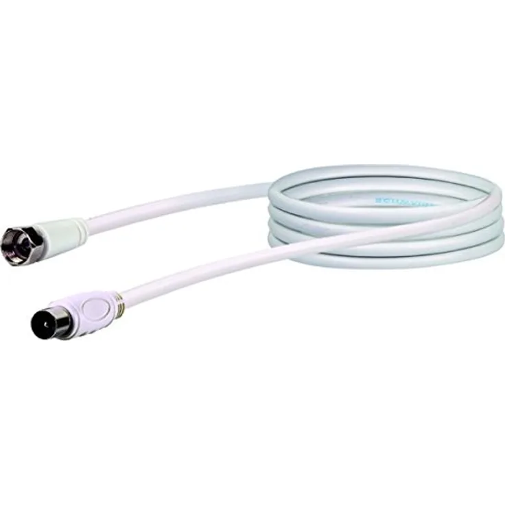 SCHWAIGER -KVCK161 532- SAT-Empfängerkabel-Antennen-Adapterkabel- 1,5 m Anschlusskabel-konfektioniert- 75 dB- 2-Fach geschirmt-F-Stecker > IEC Stecker-weiß