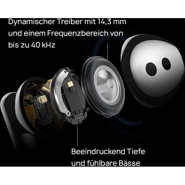 Huawei FreeBuds 4 Ceramic White In-Ear-Kopfhörer mit Bluetooth, Noise Cancelling, Mikrofon, geeignet für Sport, spritzwassergeschützt, weiß – Bild 6
