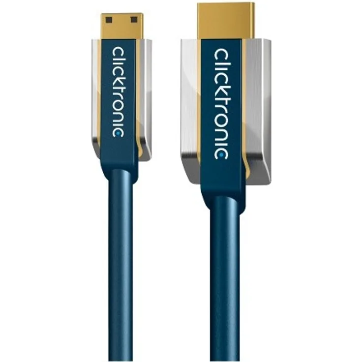Clicktronic Advanced Mini-HDMI Adapterkabel mit Ethernet (4K Ultra HD, 3D-TV, ARC, 2m)