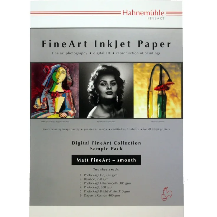 Hahnemühle 10640303 Digital FineArt Samplepack, smooth, 210 x 297 mm, matt glatt