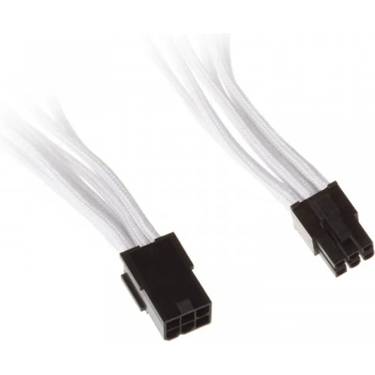 SilverStone SST-PP07-IDE6W - Netzteil-Verlängerungskabel 25cm 6pin auf PCI-E 6pin, weiss