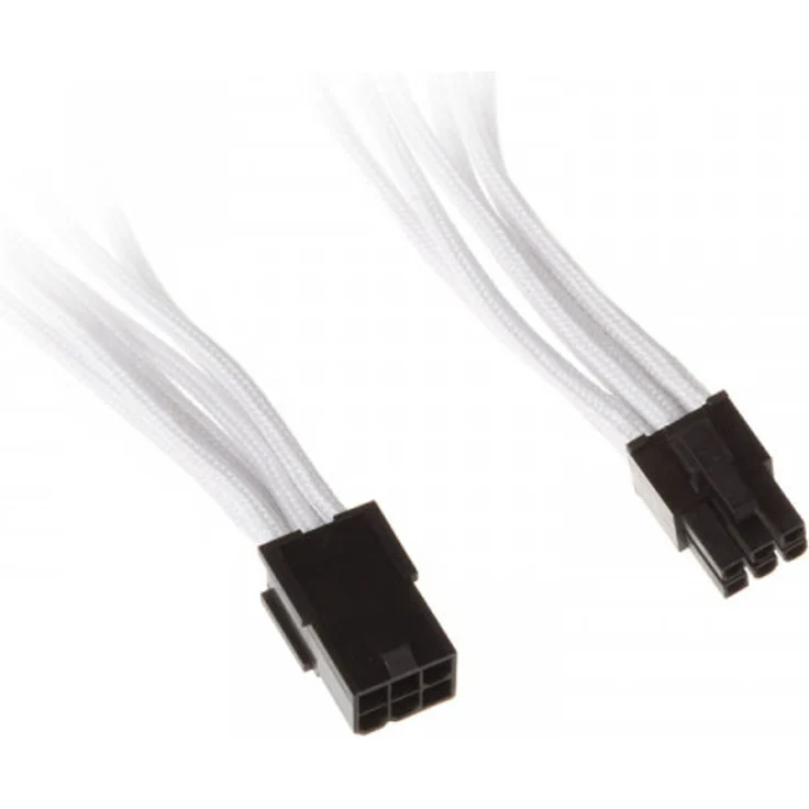 SilverStone SST-PP07-IDE6W - Netzteil-Verlängerungskabel 25cm 6pin auf PCI-E 6pin, weiss
